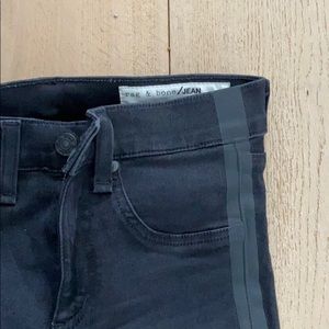 Rag & bone black jeans with tuxedo details